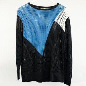 Torn by Ronny Kobo Zivinia Black and Blue Colour-Block Sweater